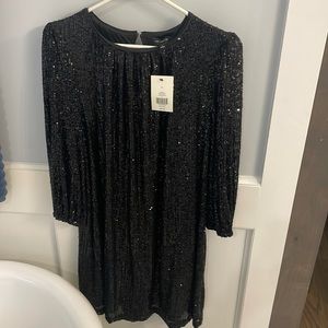 NWT black sequin dress. Sz large